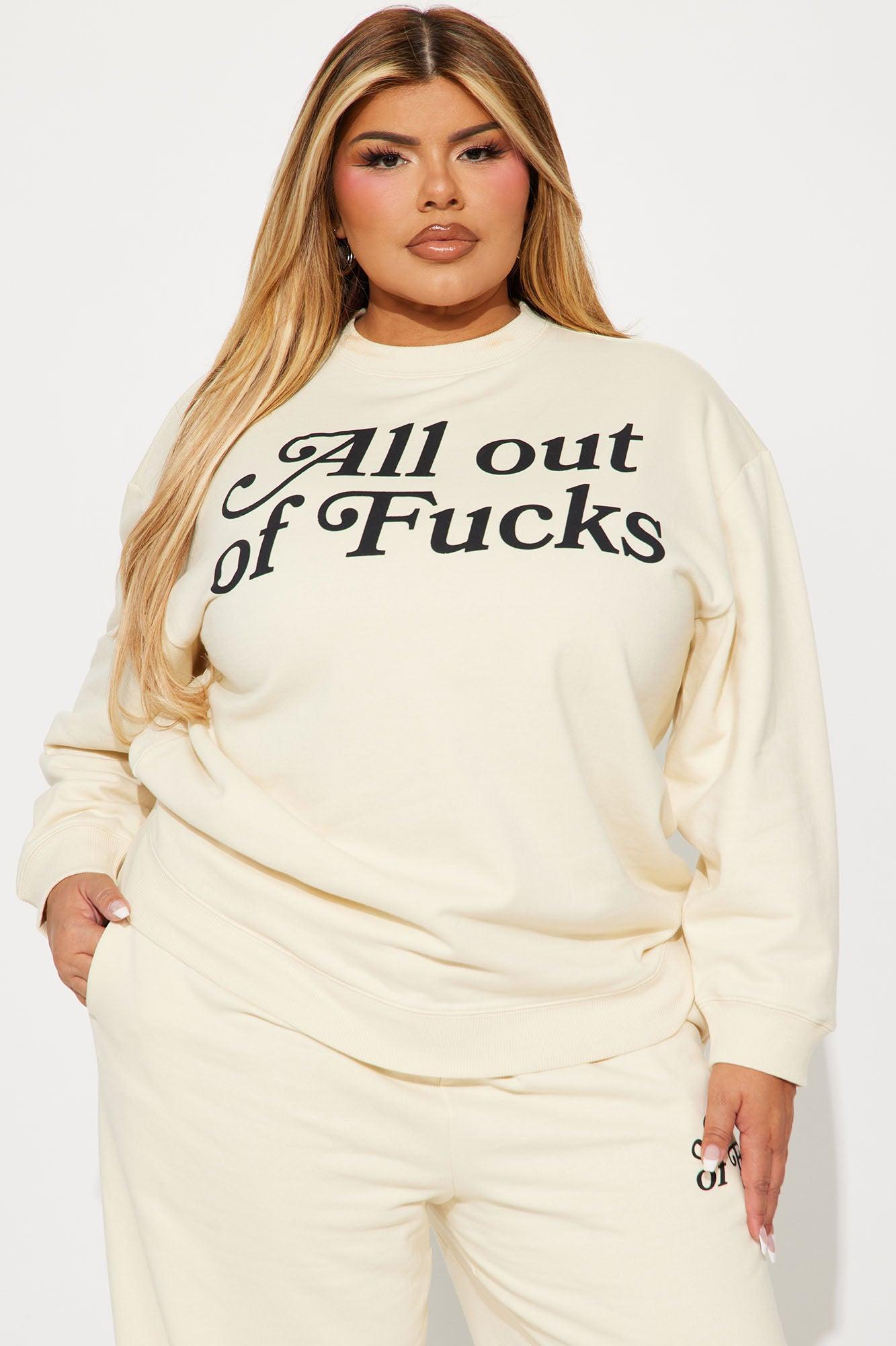 All Out Of Fcks Sweatshirt - Cream Product Image
