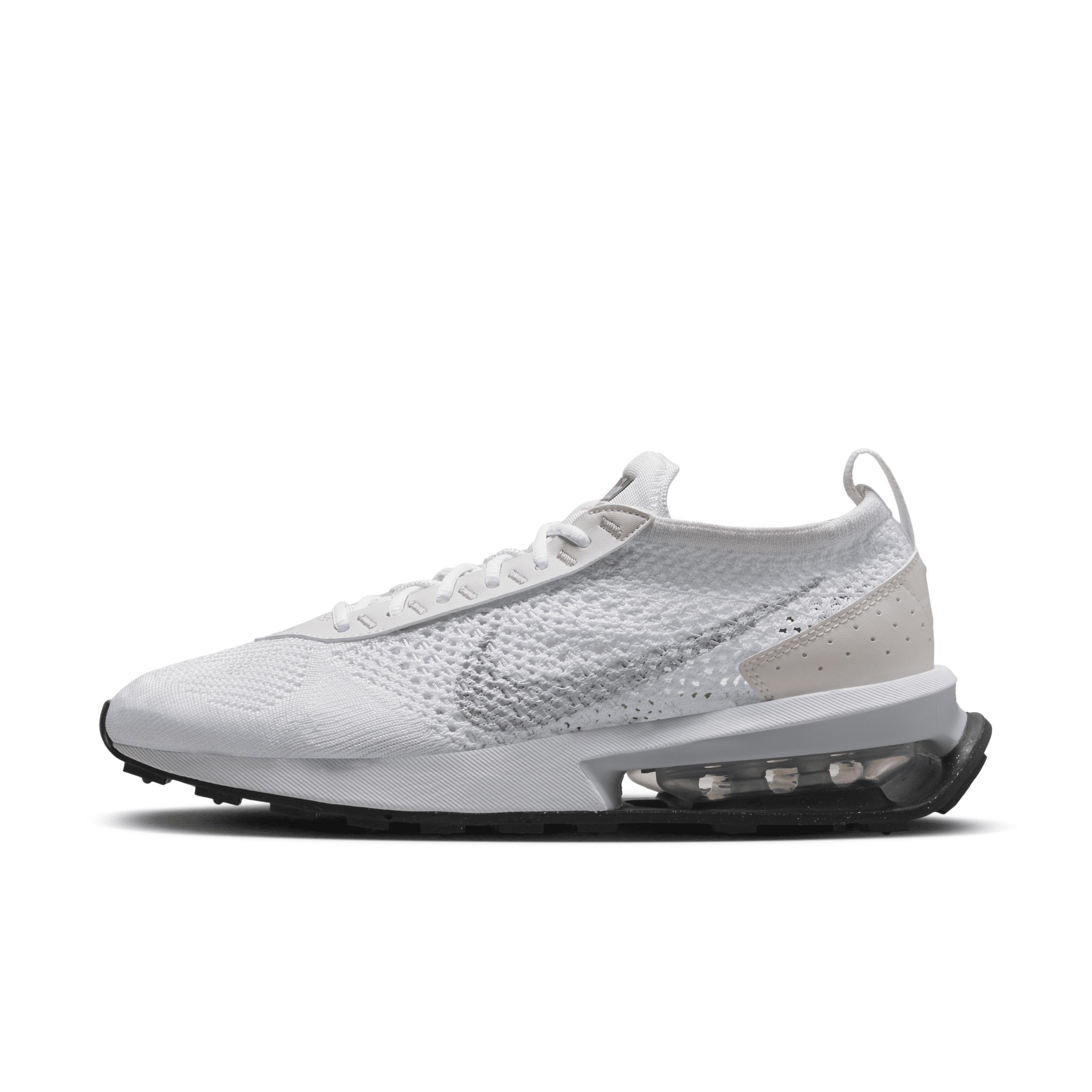 Nike Womens Air Max Flyknit Racer Casual Sneakers from Finish Line - White, Platinum Tint Product Image