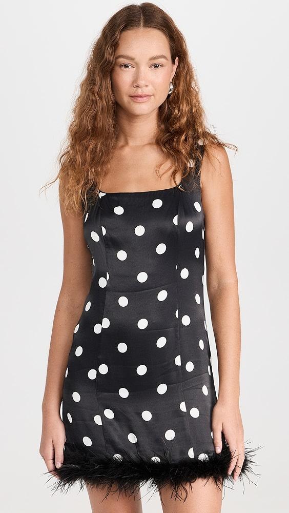 KITRI Edina Black Polka Dot Mini Dress | Shopbop Product Image