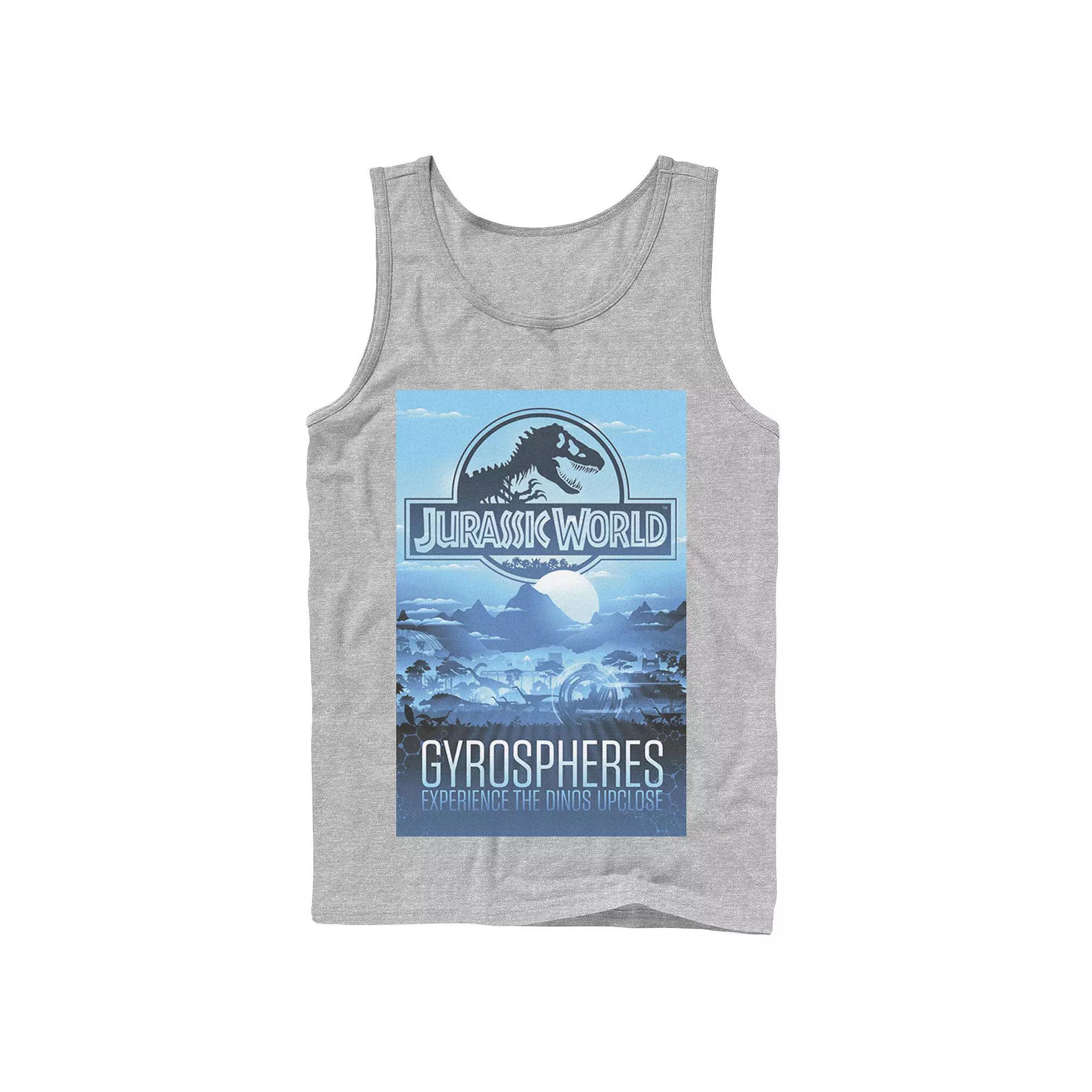 Men's Jurassic World Gyrospheres Tour Park Poster Graphic Tank Top,  Product Image