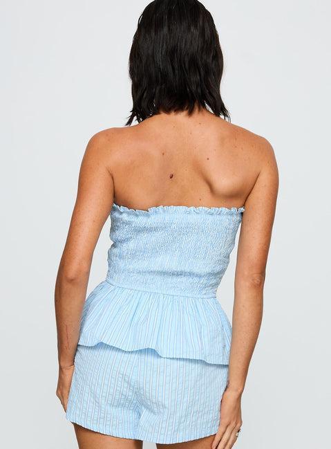Saskea Strapless Top Blue Product Image