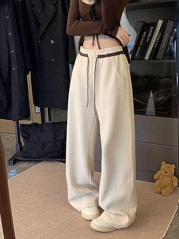 Drawstring Wide-Leg Sweatpants (S-2XL) Product Image