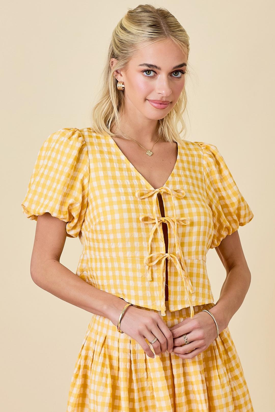Gingham Bow Top Product Image