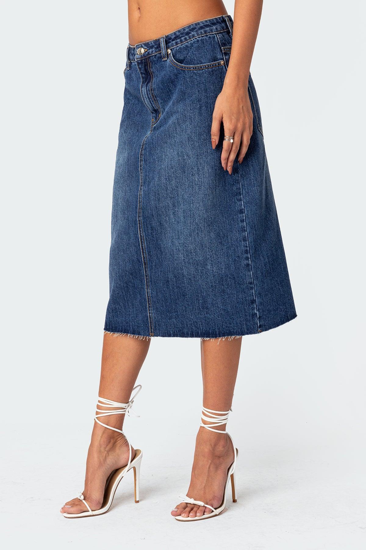 Mirah Denim Midi Skirt Product Image