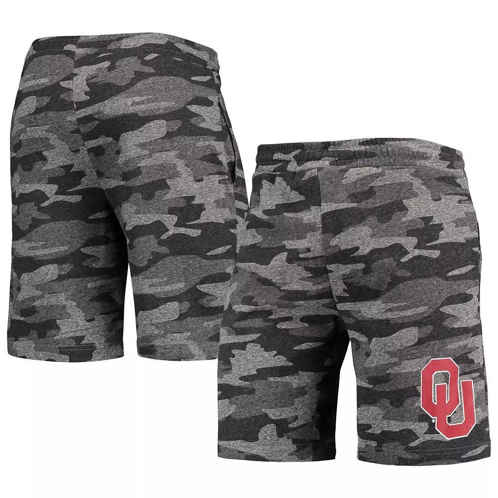 Men's Concepts Sport Charcoal/Gray Oklahoma Sooners Camo Backup Terry Jam Lounge Shorts,  Product Image