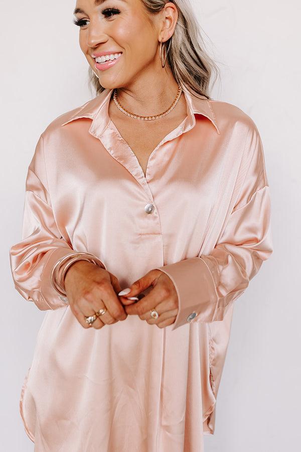 Siren Song Satin Shift Top In Peach Product Image