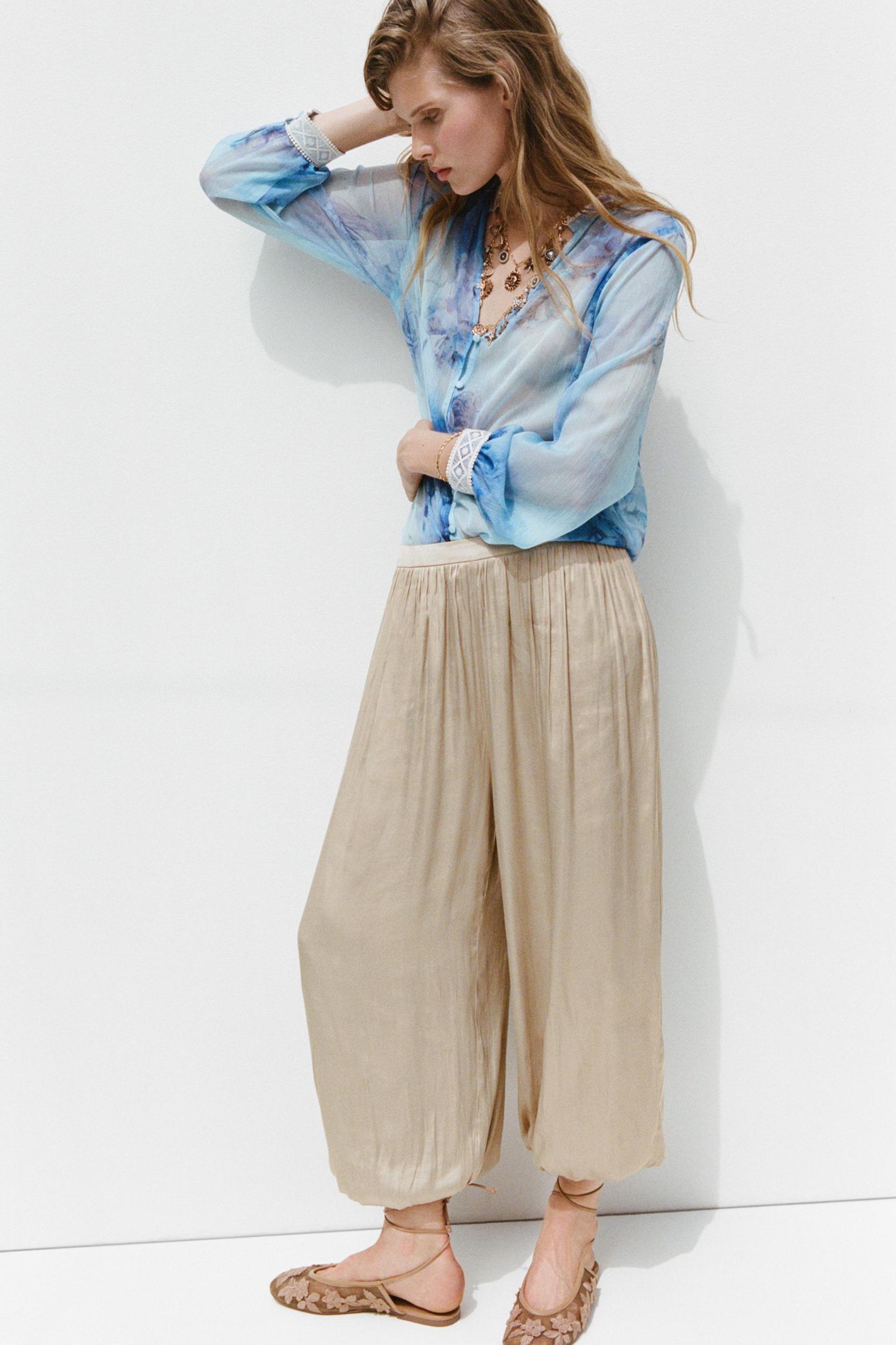 SATIN BOMBER PANTS Product Image