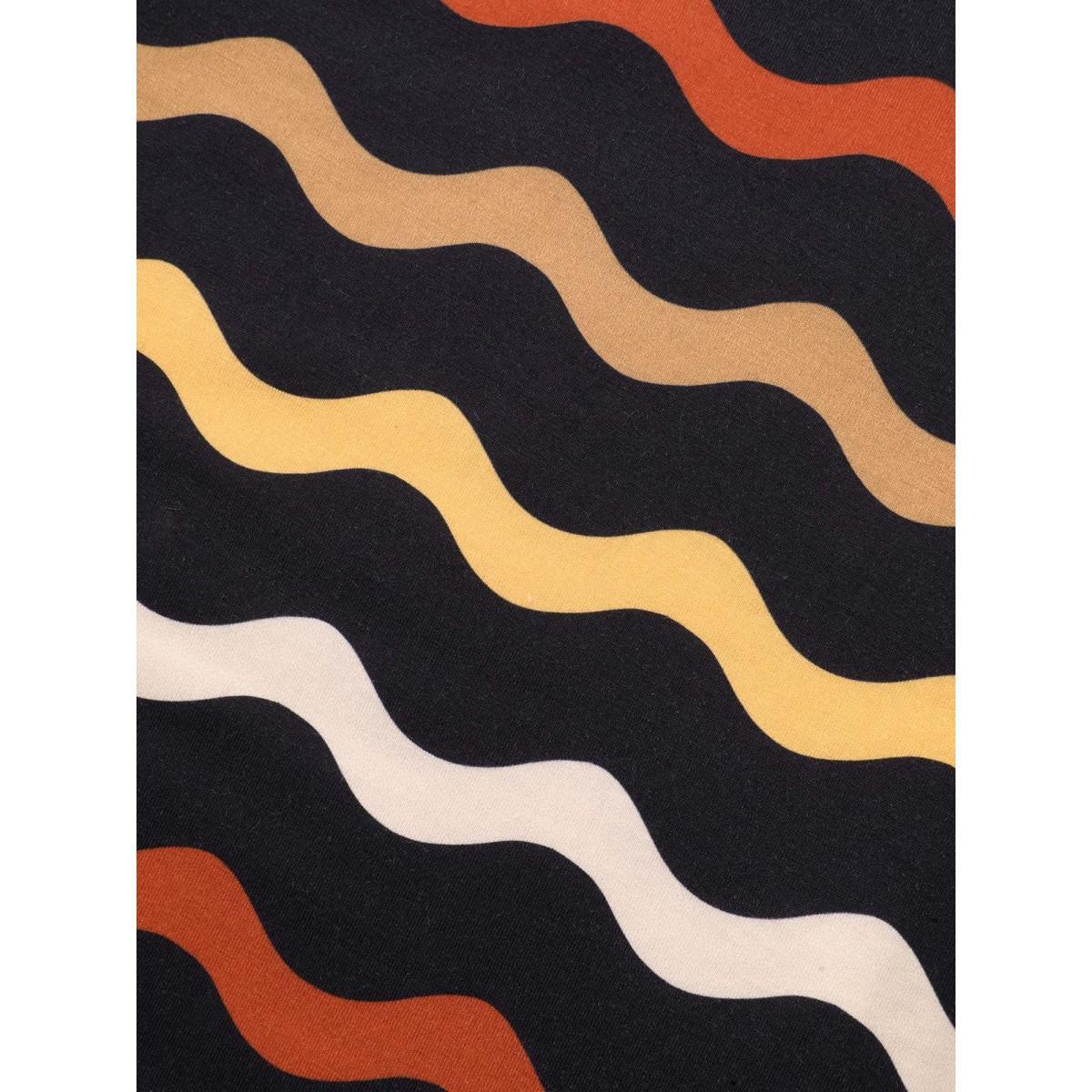 Plus Size Round Neck Contrast Striped Midi Dress BlackFlower Women Elegant Contrast Round Neck Long Sleeve Curvy BloomChic 30/6X Product Image