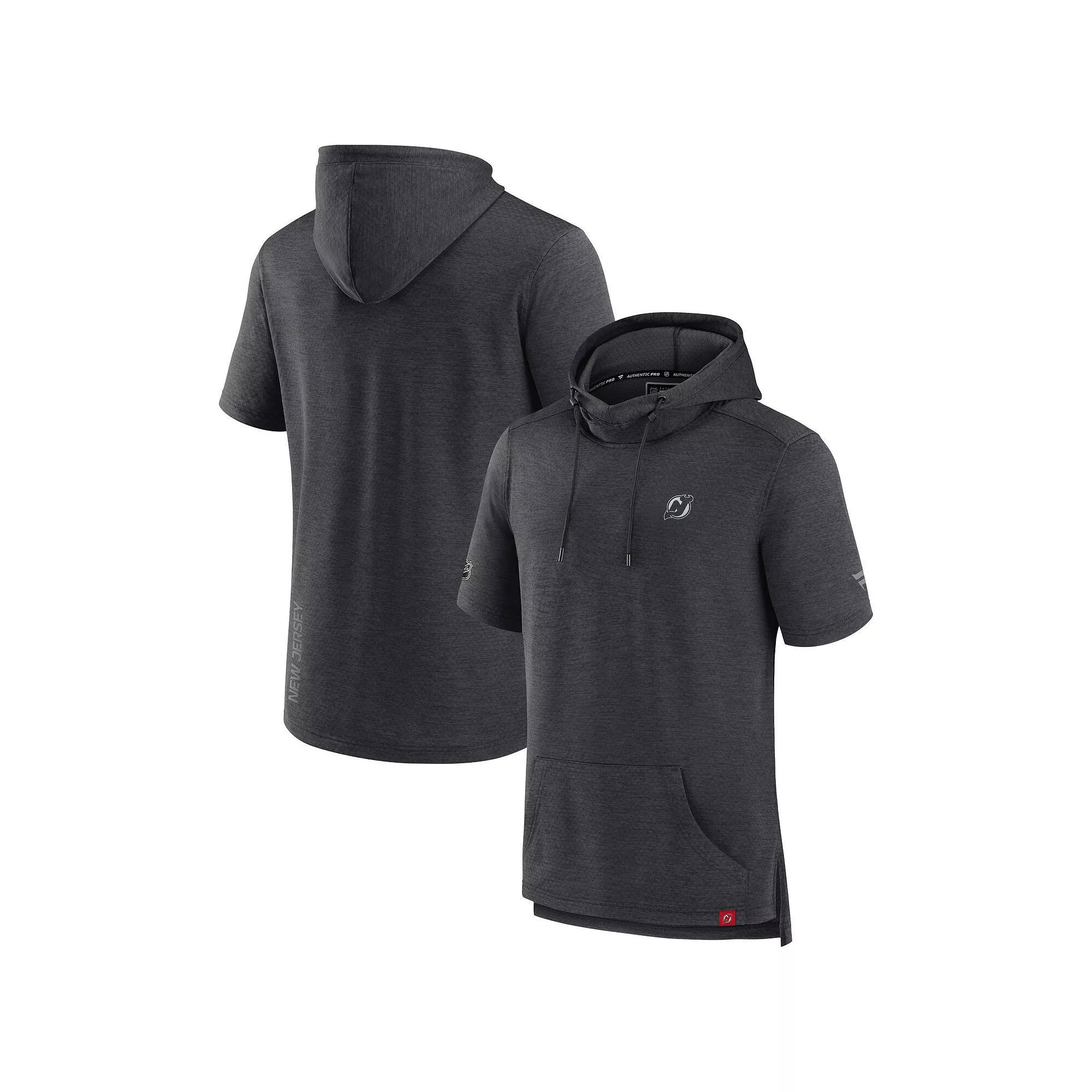 Men's Fanatics Branded Heather Deep Sea Blue Seattle Kraken Authentic Pro Short Sleeve Pullover Hoodie, Size: Small, Krk Blue Product Image