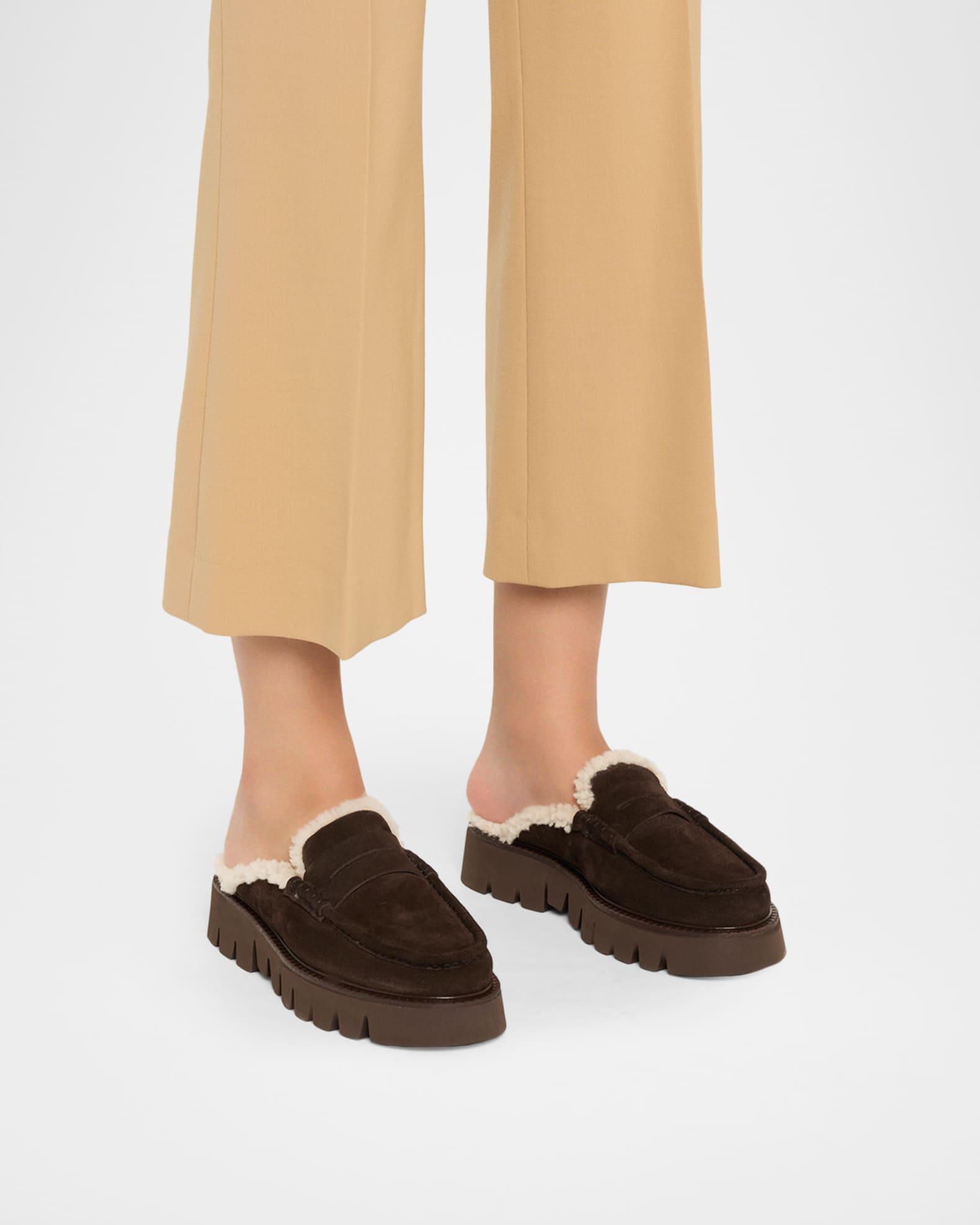 Savy Shearling-Lined Suede Loafer Mules Product Image
