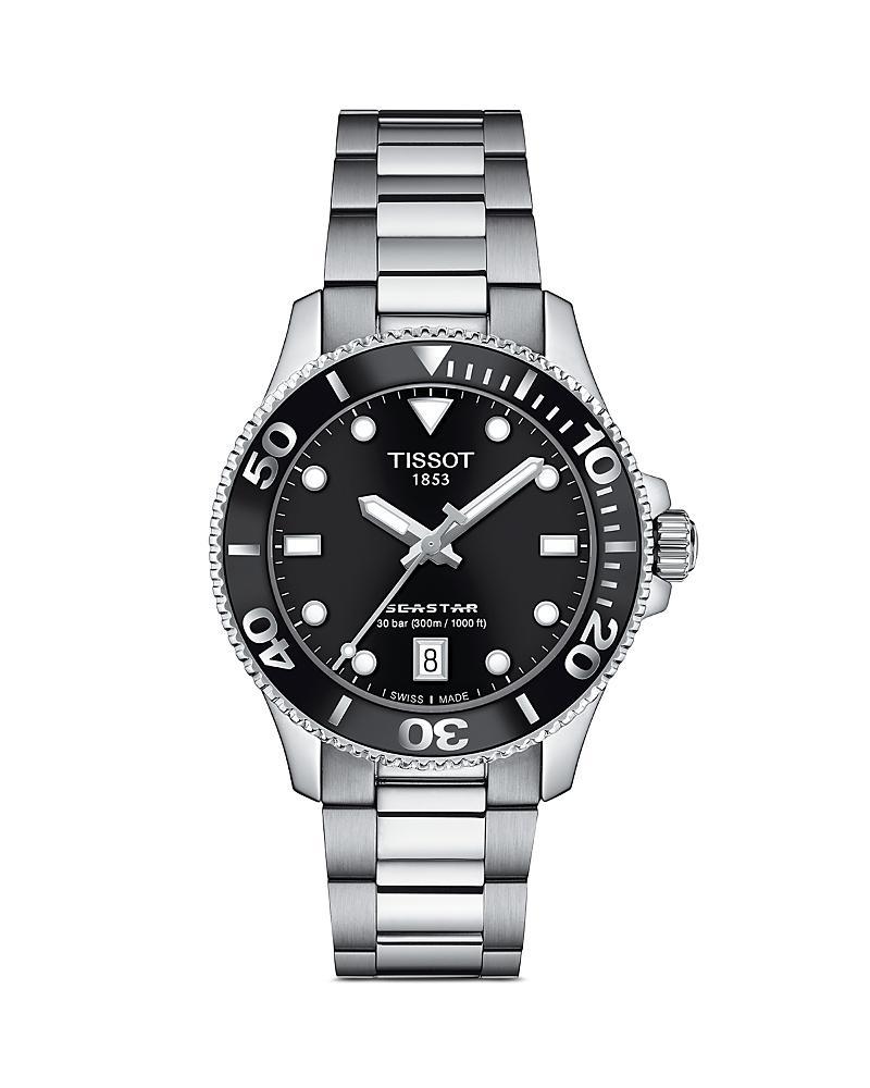 Tissot Unisex Seastar 1000 Quartz Analog Stainless Steel Silver Bracelet Watch Product Image