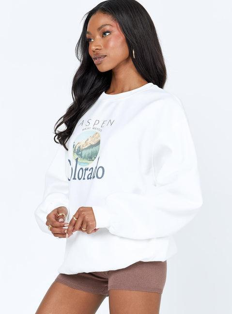 Colorado Oversized Crewneck Sweatshirt White Product Image