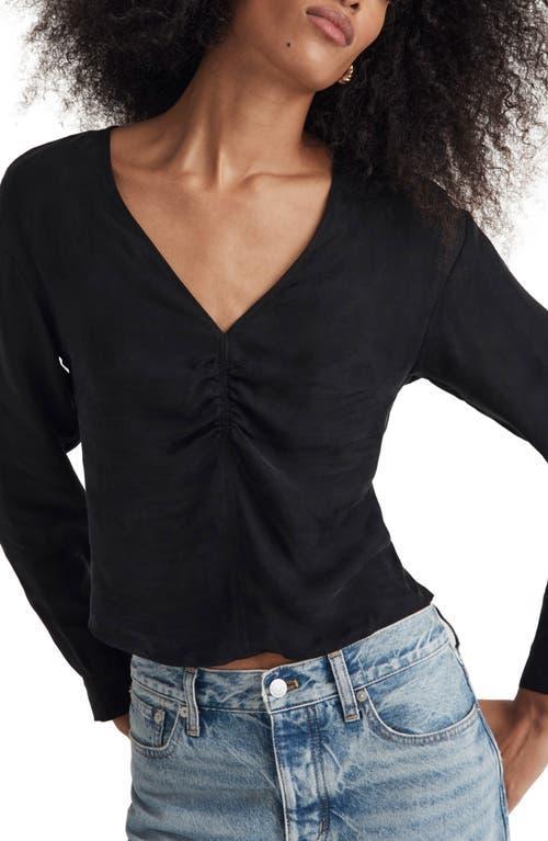 Madewell Brushed Ruched-Front Top (True ) Women's Blouse Product Image