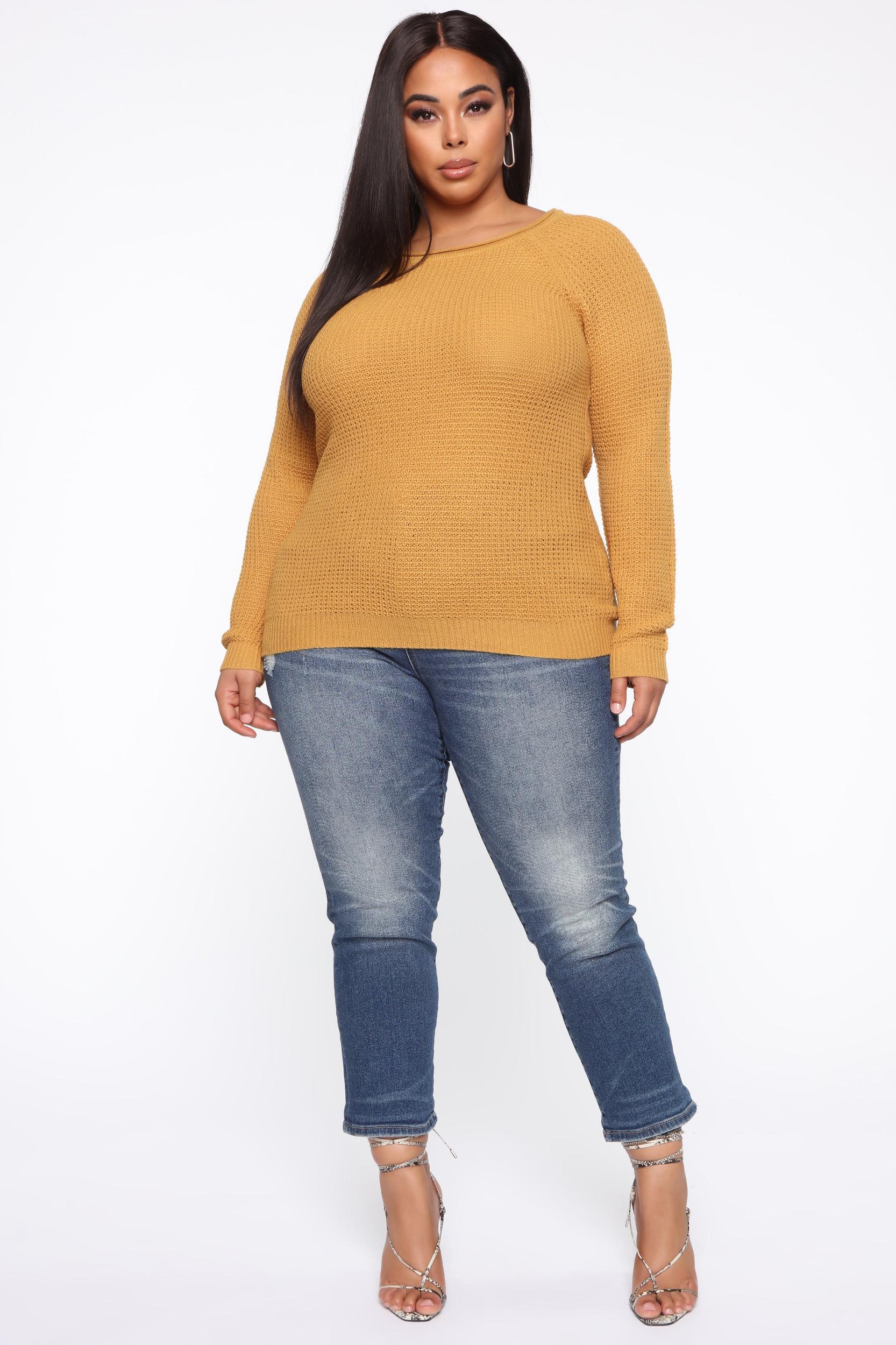 Ariana Waffle Sweater - Mustard Product Image