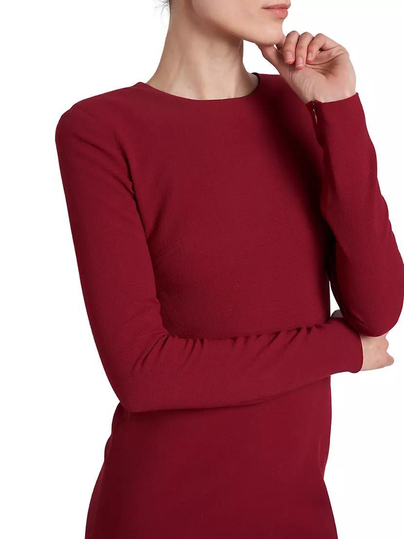 Stretch Wool Long-Sleeve Sheath Dress Product Image