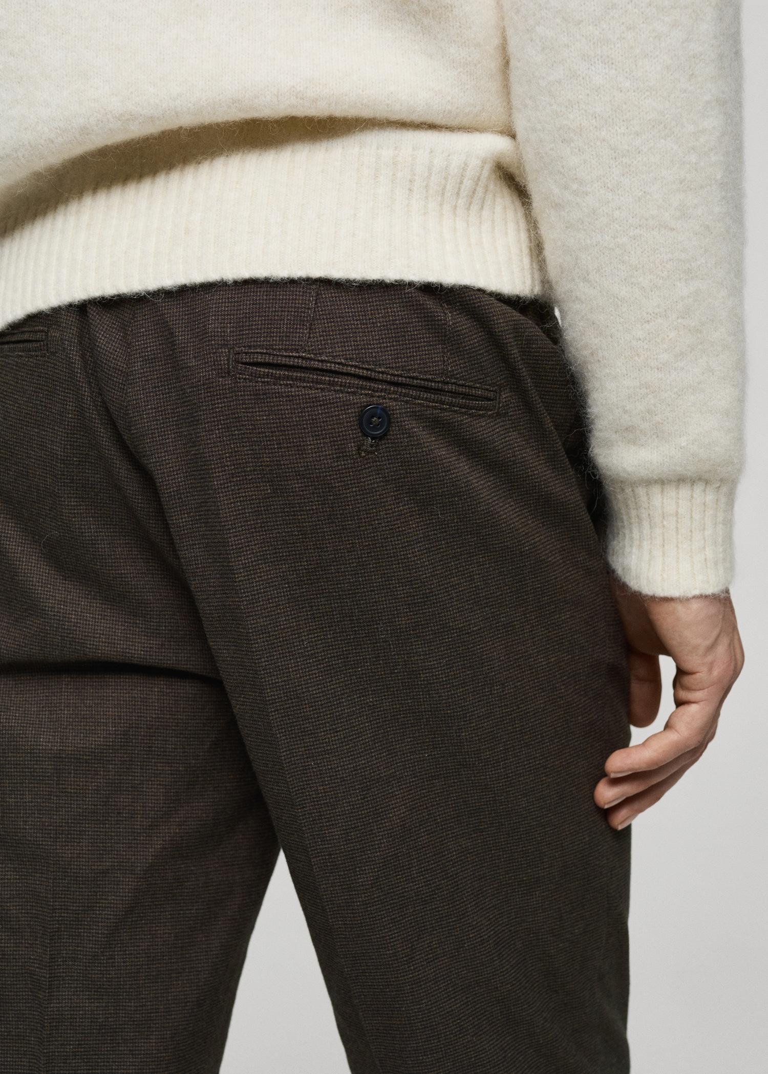 Micro-houndstooth flannel pants - Men | MANGO USA Product Image