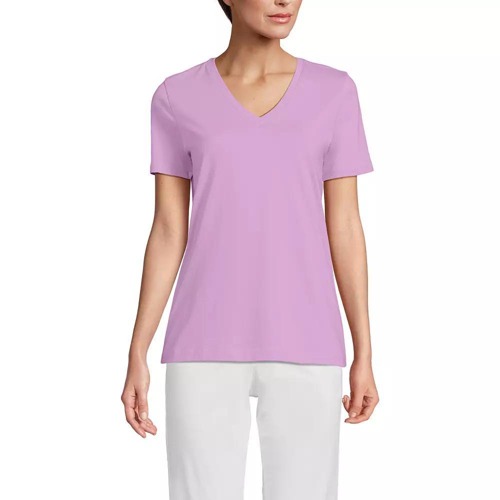 Petite Lands' End Relaxed-Fit Supima Cotton V-Neck Tee, Women's,  Product Image