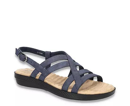 Easy Street Lobo Women's Strappy Slingback Sandals, Size: 8, Black Product Image