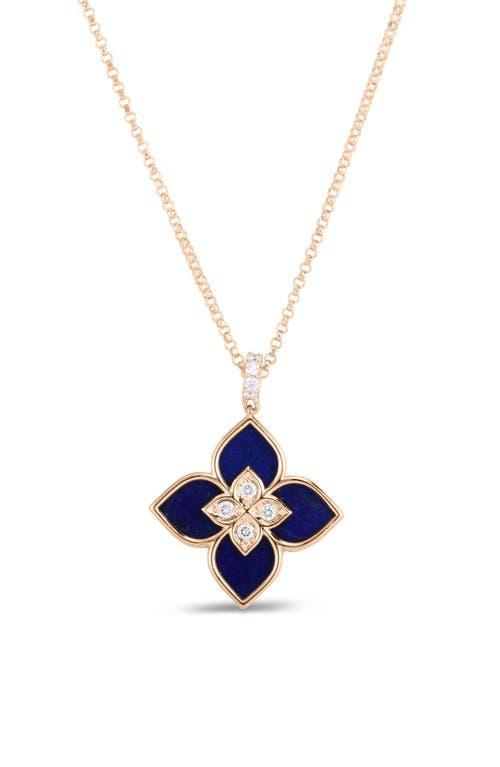 Womens Venetian Princess 18K Rose Gold, Lapis Lazuli & Diamond Pendant Necklace Product Image