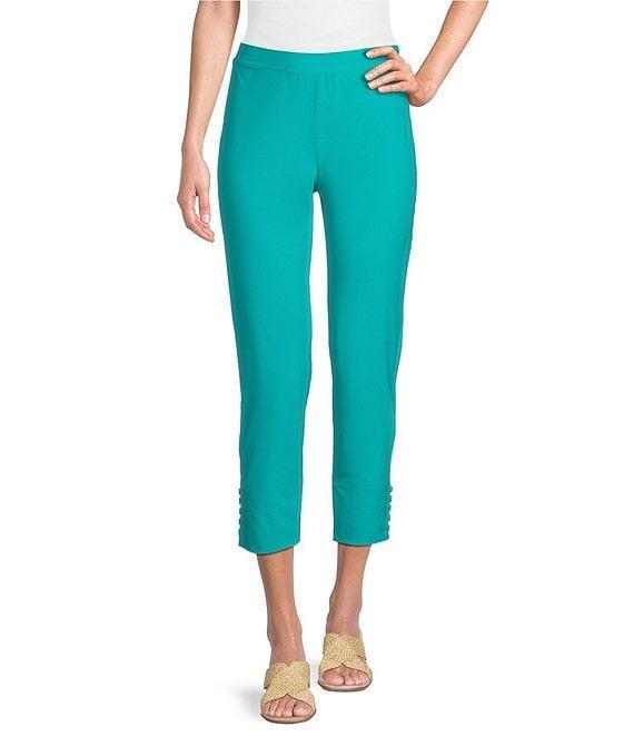 IC Collection Slim Stretch Knit Cropped Pants Product Image