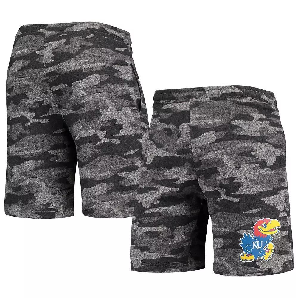 Men&#x27;s Concepts Sport Charcoal/Gray Kansas Jayhawks Camo Backup Terry Jam Lounge Shorts, Size: Medium Product Image