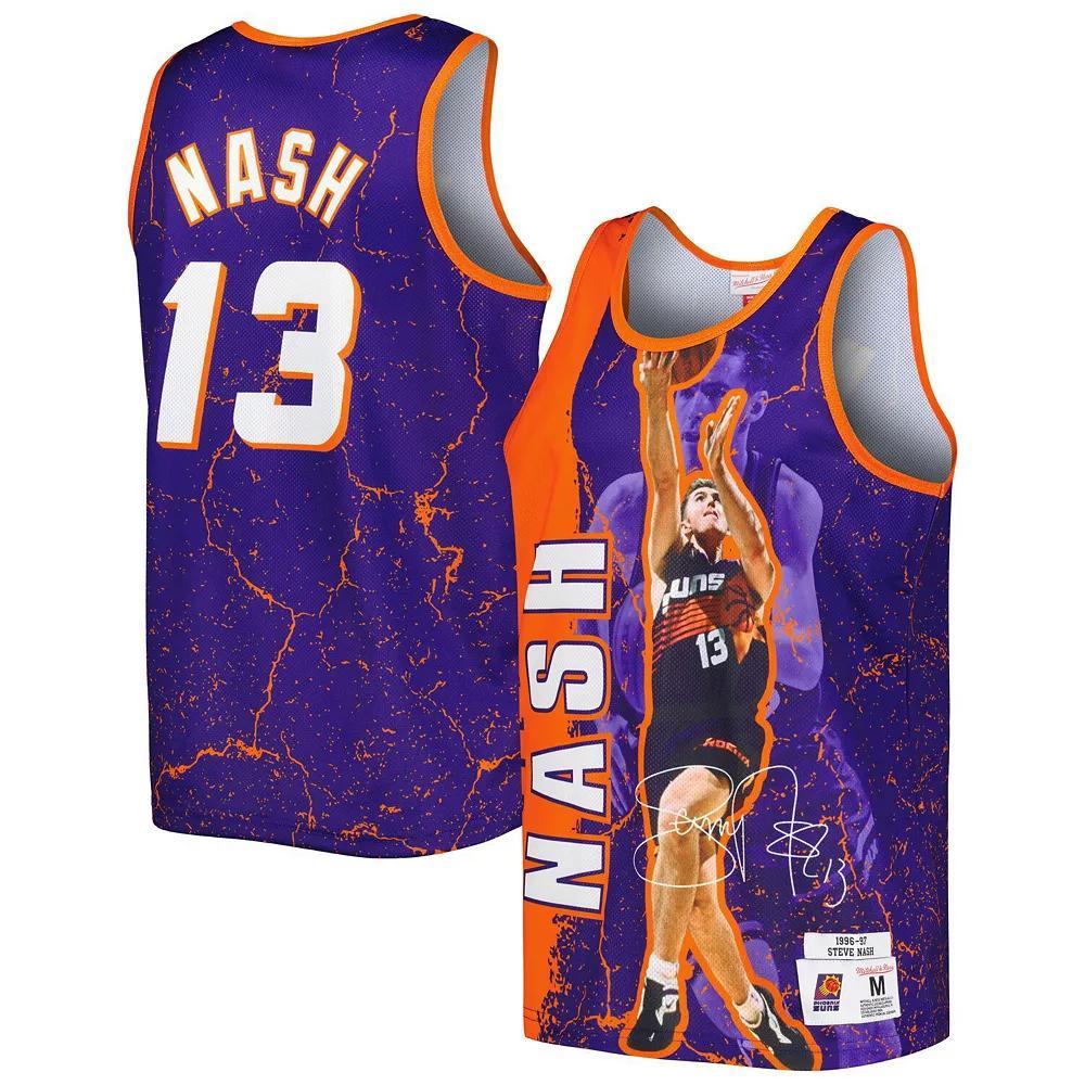 Men's Mitchell & Ness Steve Nash Purple Phoenix Suns 1996-97 Hardwood Classics Player Burst Tank Top, Size: Large, Phx Purple Product Image