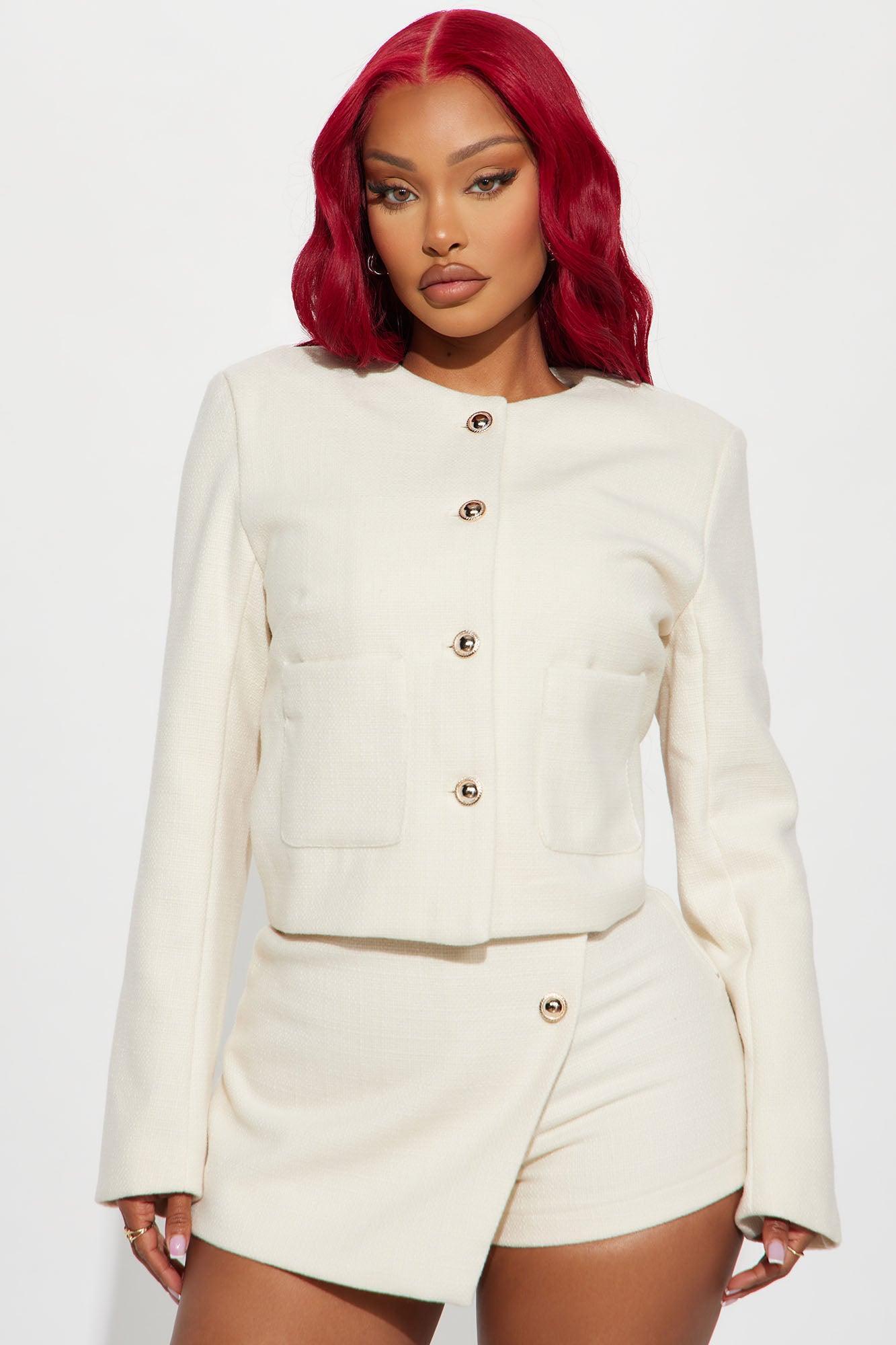 So Demure Tweed Jacket - Cream Product Image