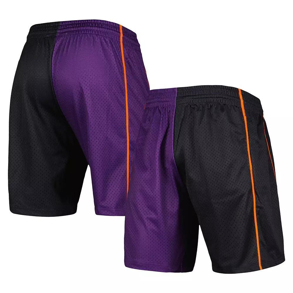 Men's Mitchell & Ness Black/Purple Phoenix Suns Hardwood Classics 2001 Split Swingman Shorts, Size: Large, Phx Black Product Image