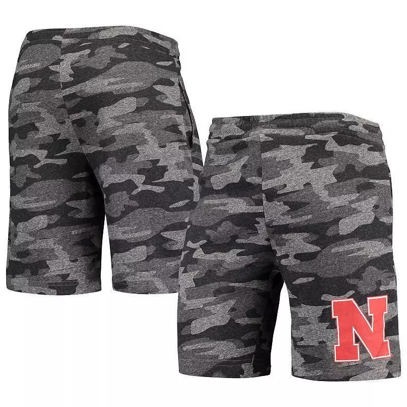 Men's Concepts Sport Charcoal/Gray Nebraska Huskers Camo Backup Terry Jam Lounge Shorts,  Product Image