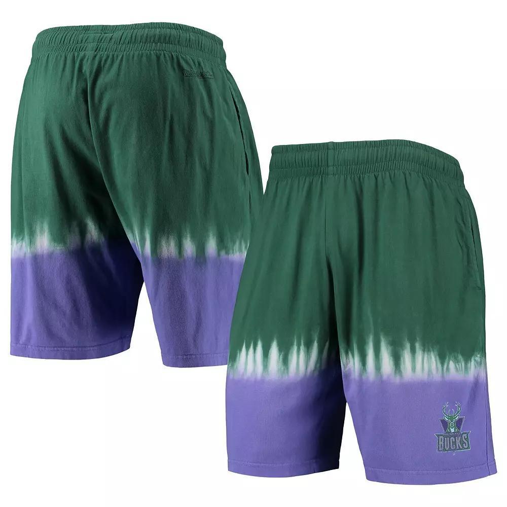 Men's Mitchell & Ness Green/Purple Milwaukee Bucks Hardwood Classic Authentic Shorts, Size: Large Product Image