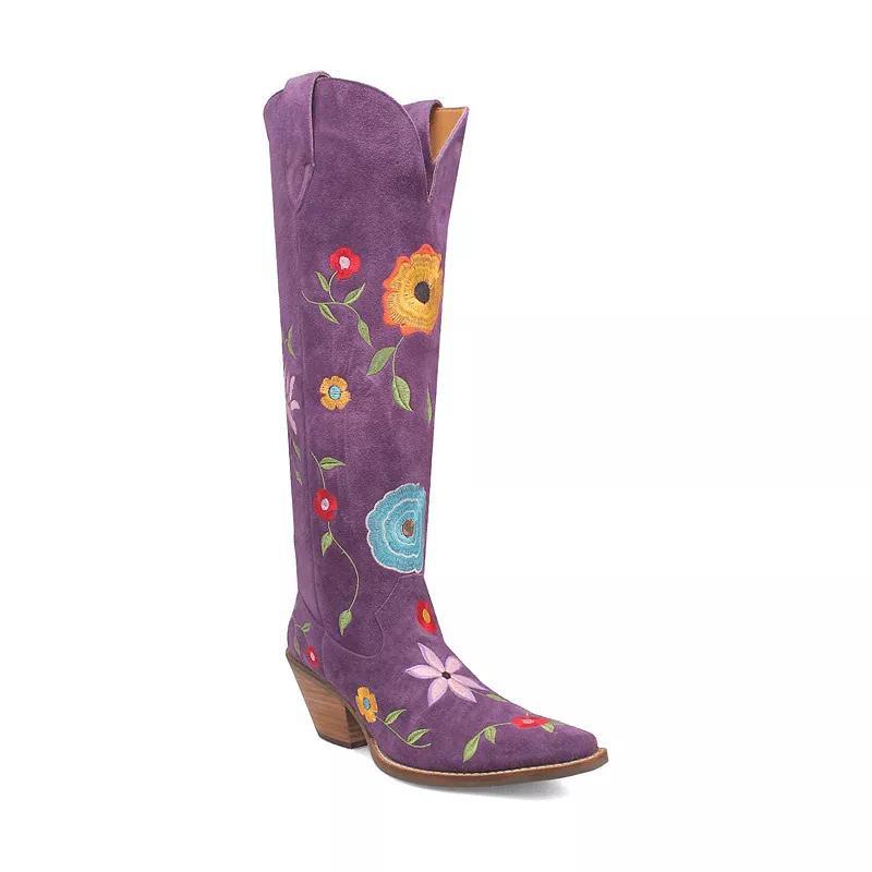 Dingo Flower Power Women's Suede Boots, Size: 11, Purple Product Image