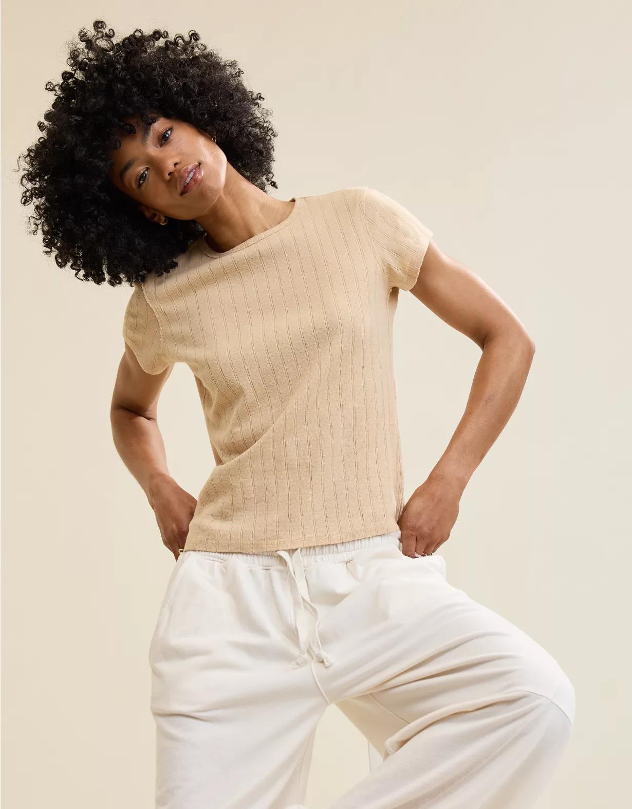 Aerie Pointelle Vintage T-Shirt Product Image