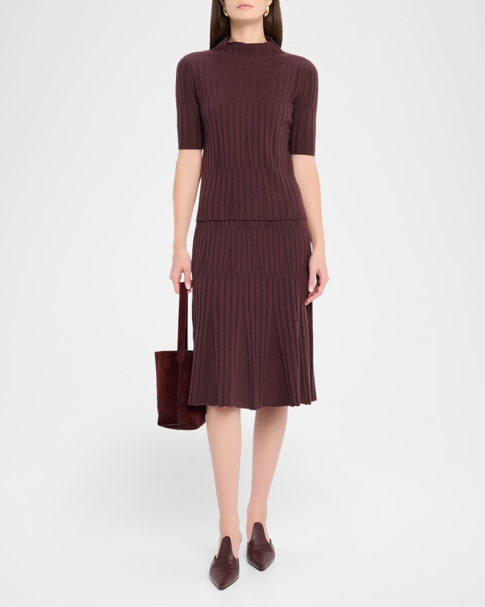 Cashmere Ribbed Mock-Neck Sweater Product Image