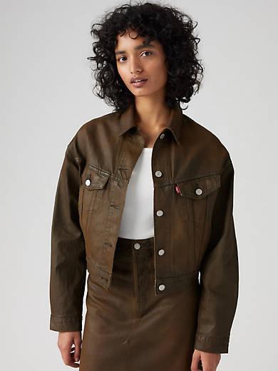 Shrunken '90s Coated Trucker Jacket Product Image