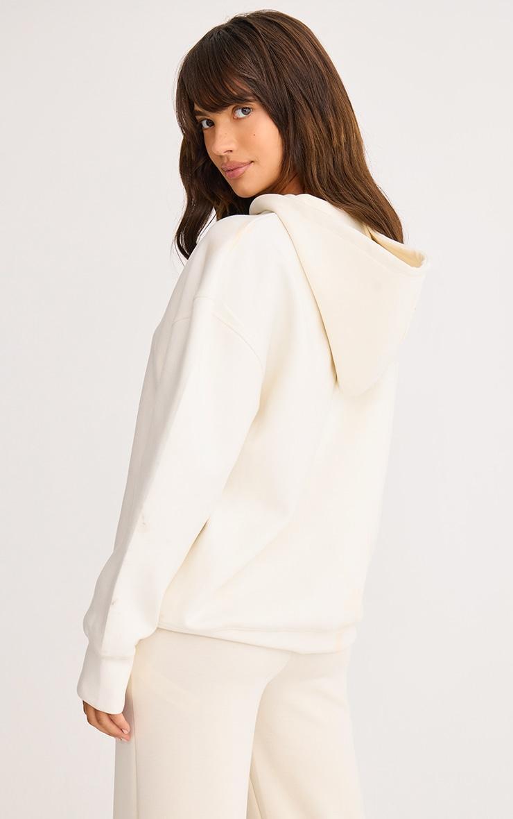 Cream Premium Interlock Oversized Hoodie Product Image