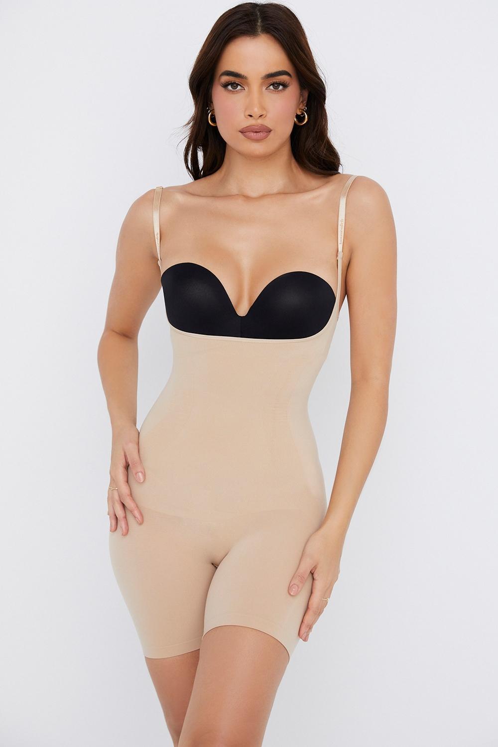  mid thigh sculpting bodysuit almond Product Image