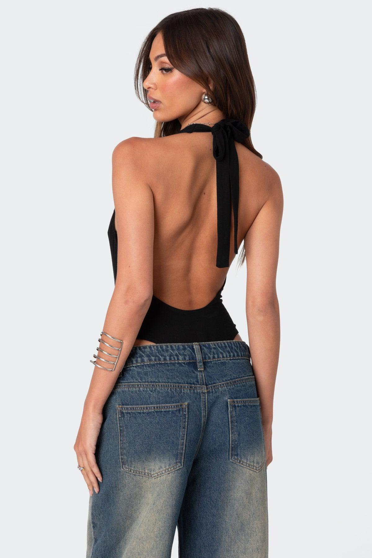 Deep V Backless Bodysuit Product Image