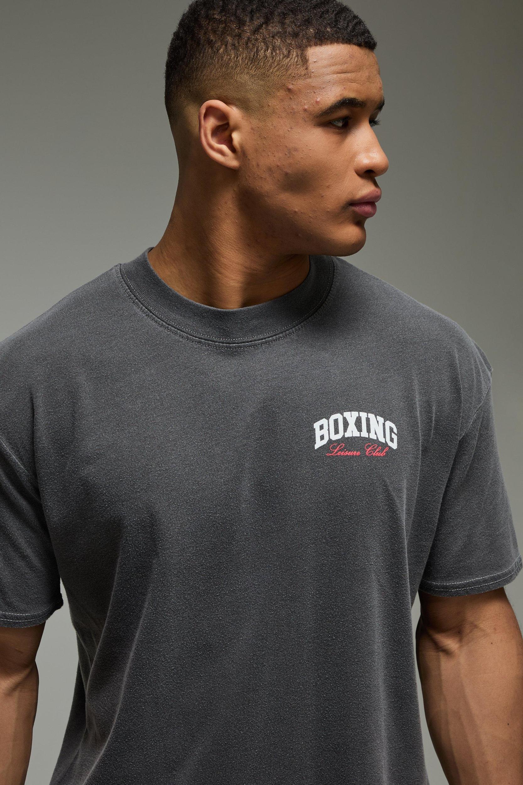 MAN Active Boxing Washed Oversized T-Shirt | boohooMAN USA Product Image