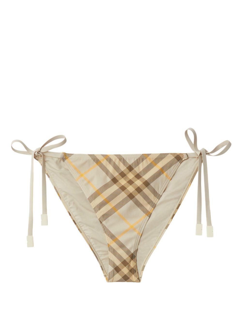 BURBERRY Check Bikini Briefs In Wheat Product Image