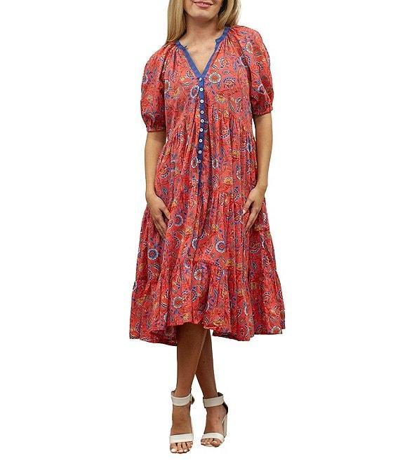 Karyn Seo Talin Floral Cotton Voile Midi Dress Product Image