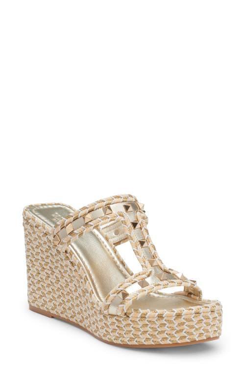 Womens Rockstud Laminated Nappa Wedge Sandals 90MM Product Image