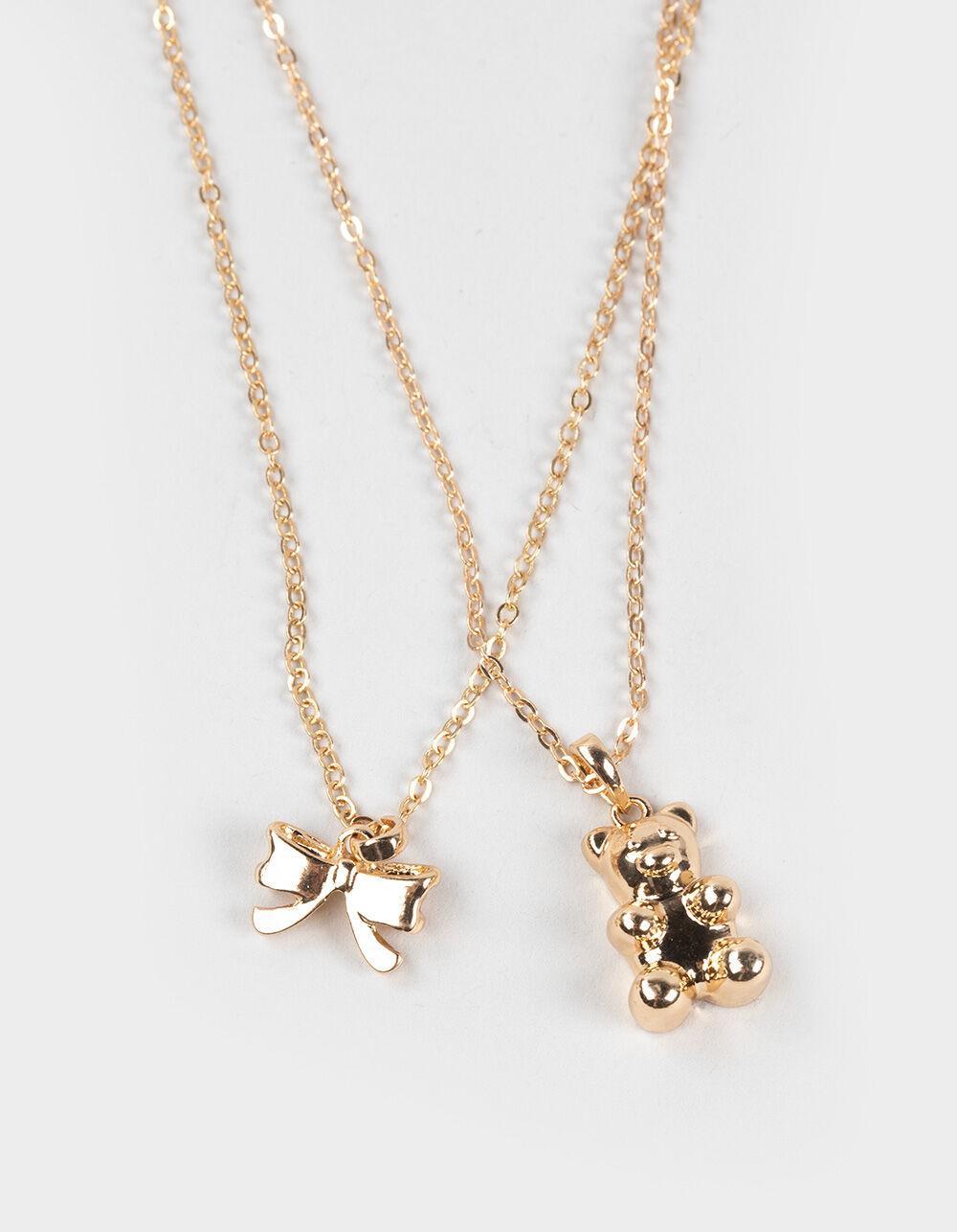 FULL TILT 2 Pack Teddy Bear/Bow Necklaces Product Image