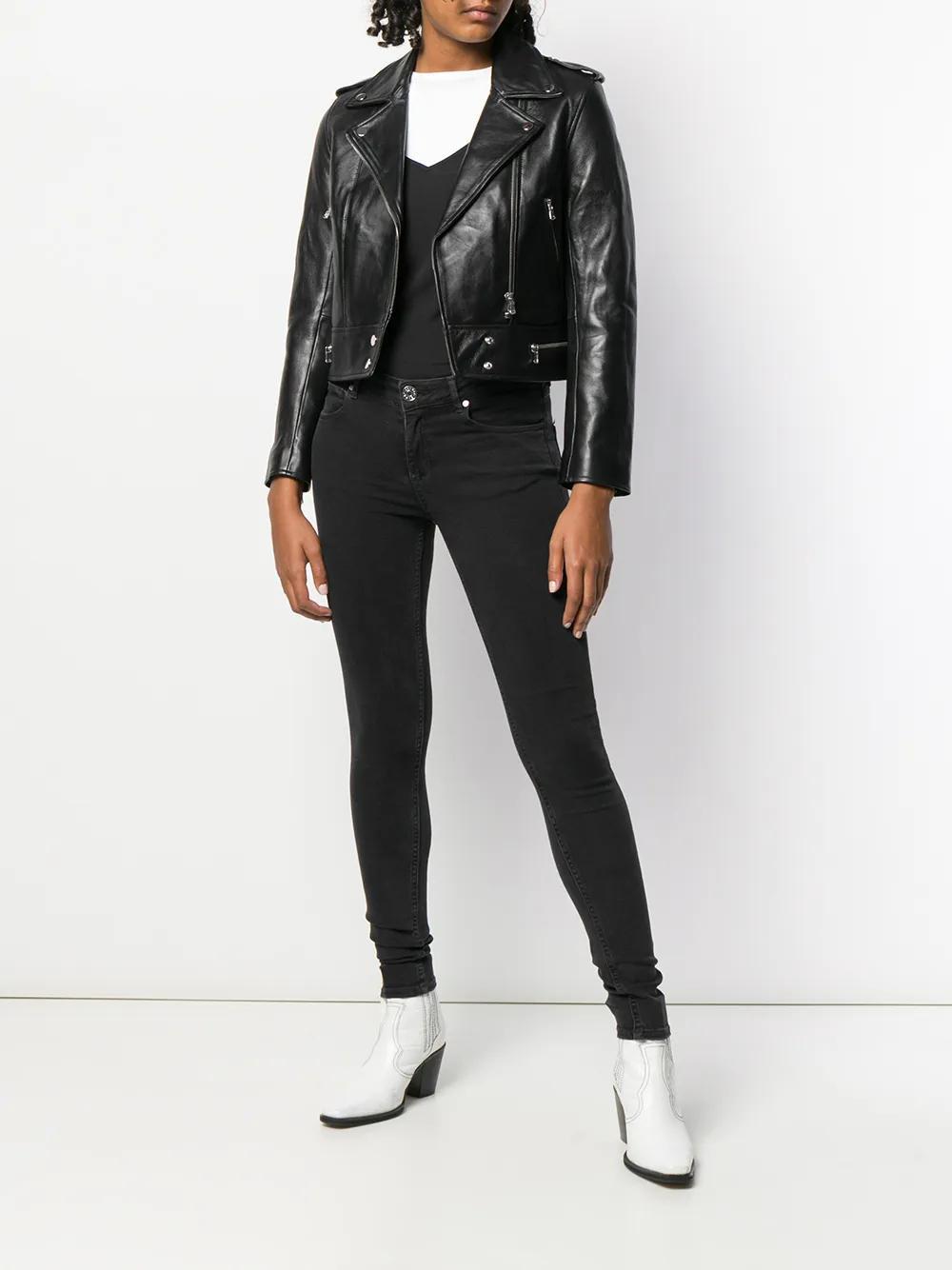 cropped biker jacket Product Image