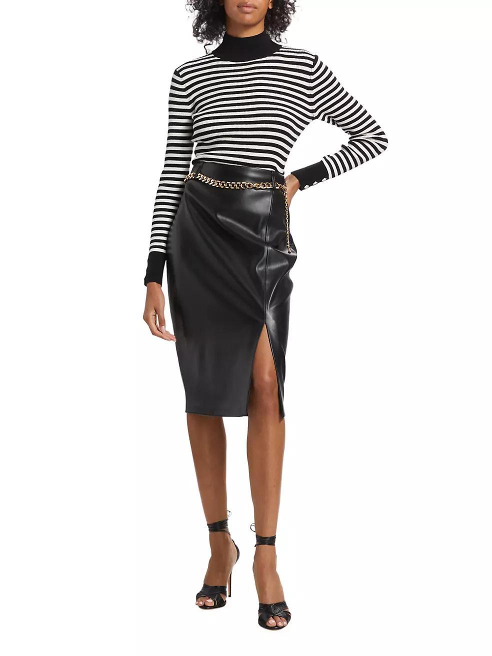 The Ashlen Faux Leather Pencil Skirt Product Image