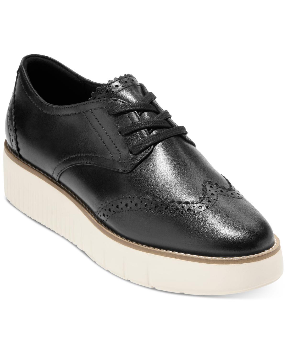 Cole Haan Womens Grand City Platform Oxford Flats - Black Product Image