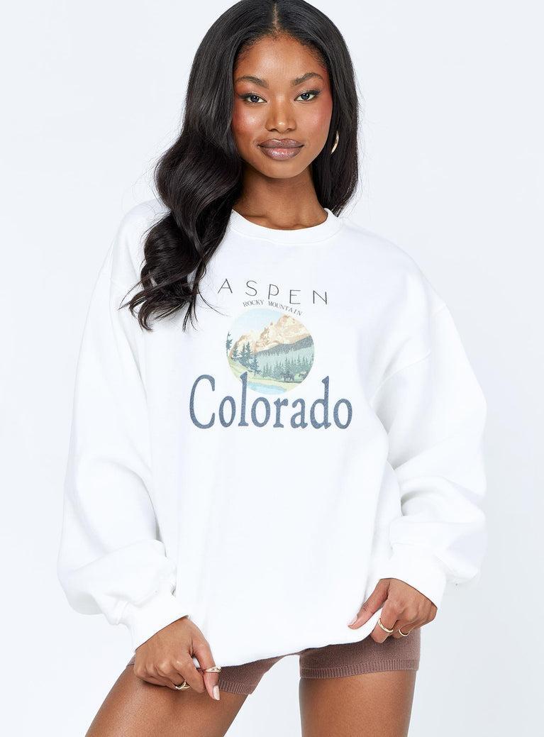 Colorado Oversized Crewneck Sweatshirt White Product Image