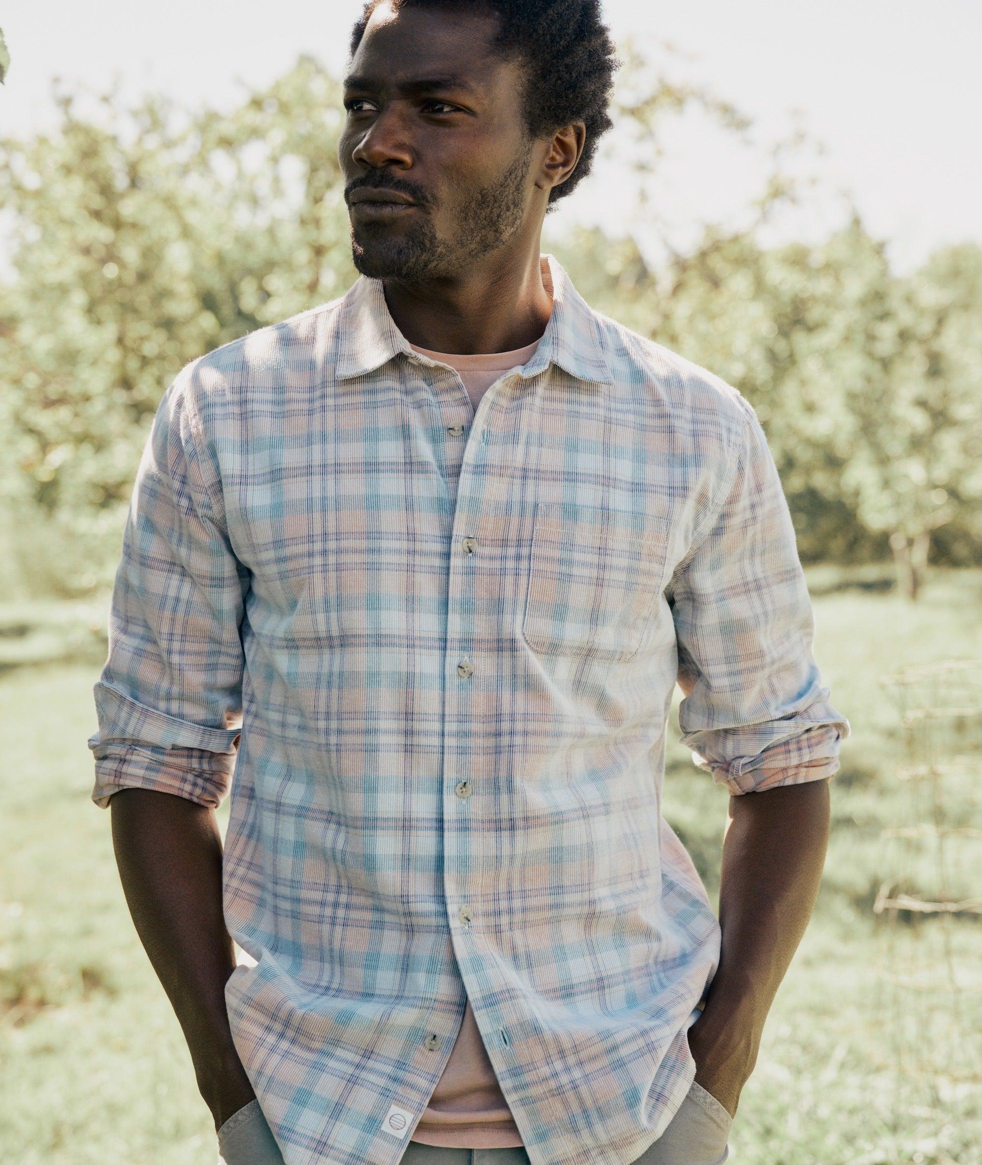 Lightweight Plaid Corduroy Shirt Product Image