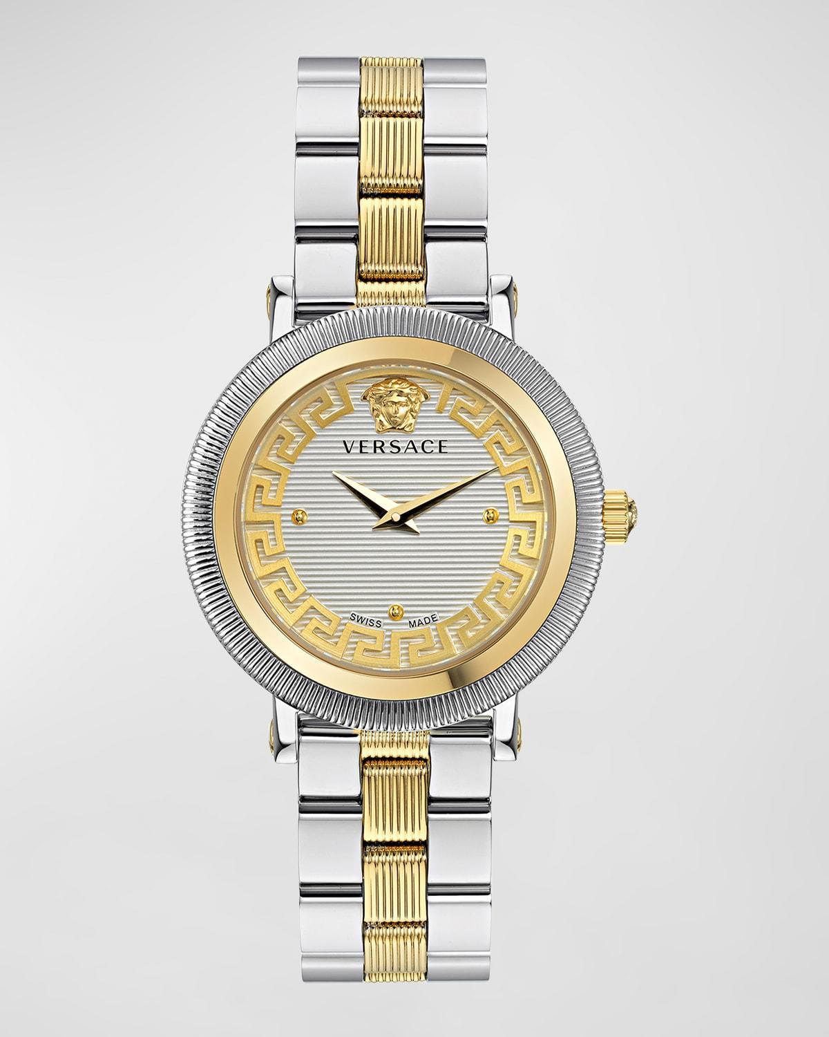 Versace Womens Greca Flourish Quartz Analog Two Tone Stainless Steel Bracelet Watch Product Image