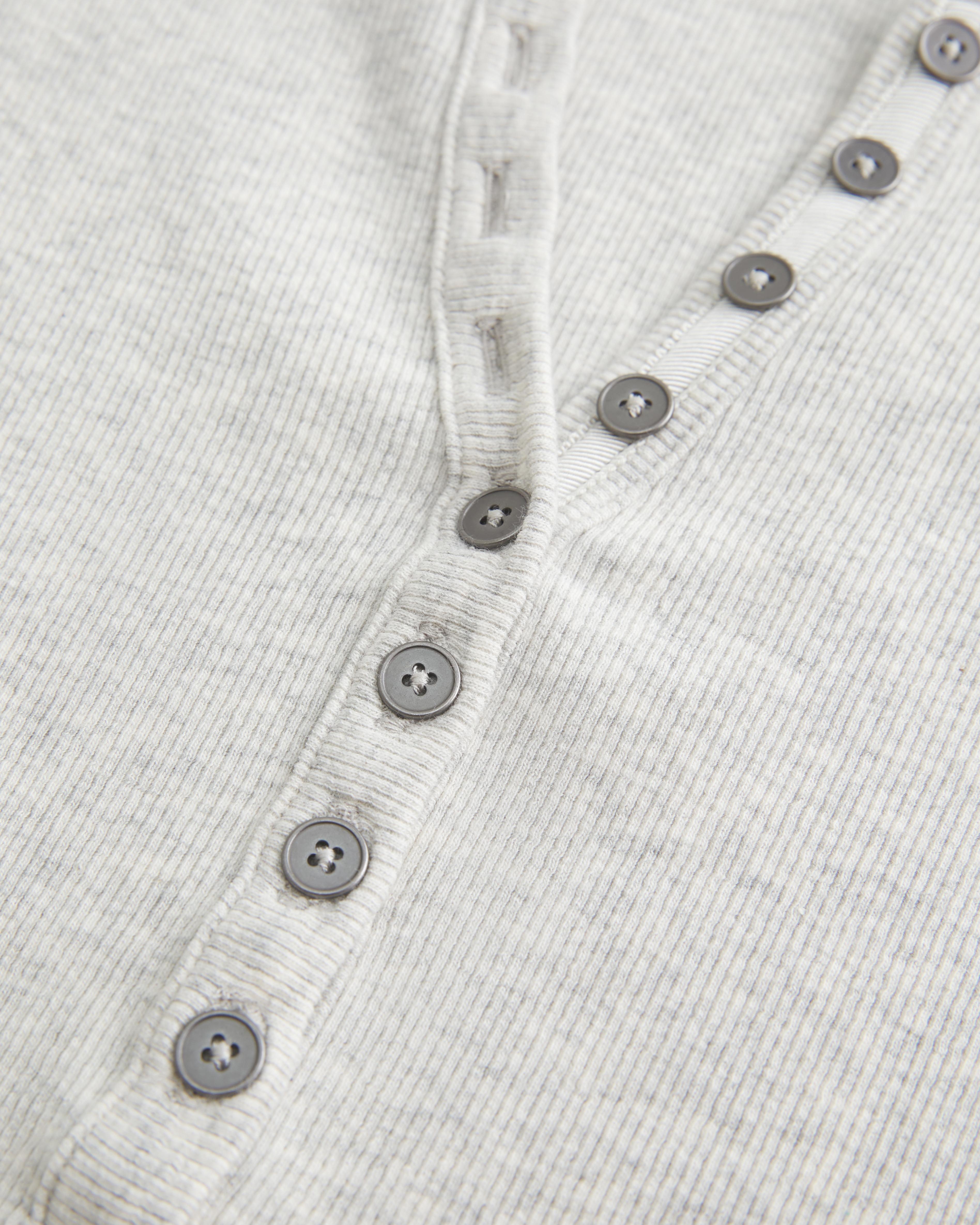 Ribbed Short-Sleeve Henley Product Image