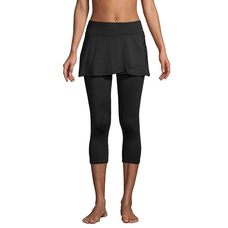 Womens Lands End Chlorine Resistant High-Waist Crop Swim Leggings Product Image